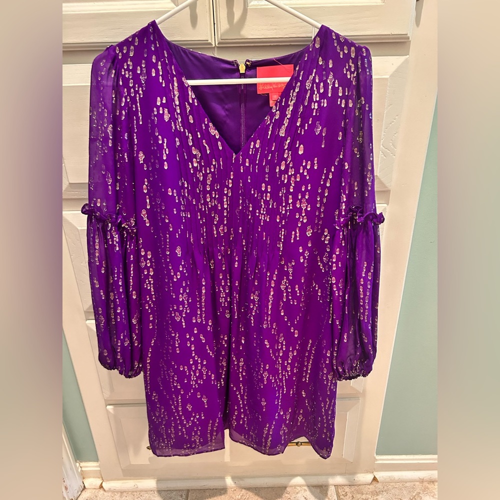 Lilly Pulitzer purple gold dress